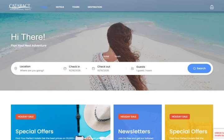 Portfolio – Cataractinttravel Com Cataract International Travel website, built by SITA
